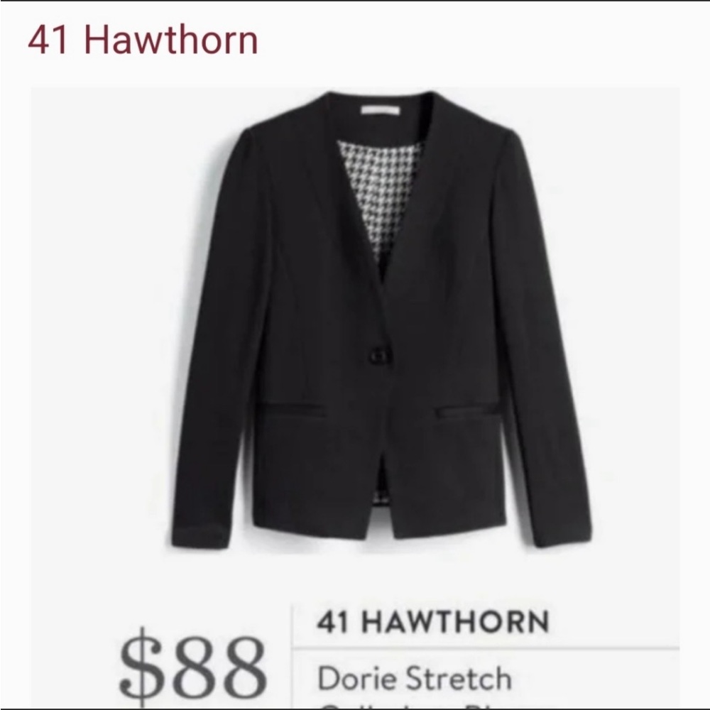 41 Hawthorn Blazer Dorie Stretch
Jacket Black Stitch Fix NEW Size
3X